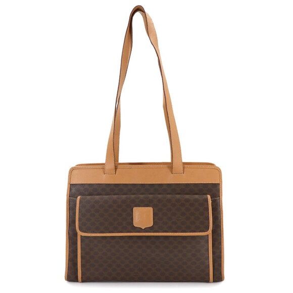 CELINE Brown Leather Tote Bag - Picture 1 of 9